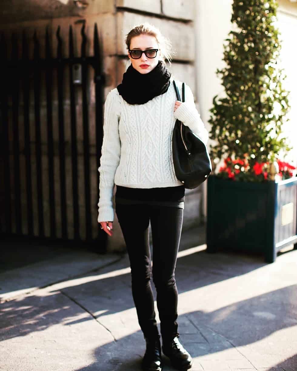 Белый свитер женский с чем носить