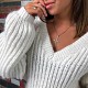 На седьмой фотографии элегантный вязаный свитер белого цвета от Shapar, бренда женской одежды ручной работы в интернет-магазине связанных спицами вещей.