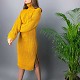 На третьей фотографии модное горчичное вязаное платье для девушек и женщин с воротником стойкой от Shapar, бренда одежды ручной работы в интернет-магазине связанных спицами вещей.