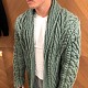 На шестой фотографии мужской кардиган с воротником цвета хаки от Shapar, бренда вязаной одежды ручной работы в интернет-магазине связанных спицами вещей.