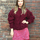 На шестой фотографии бордовый свитер с листьями от Shapar, бренда вязаной одежды ручной работы в интернет-магазине связанных спицами вещей.