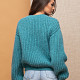 На четвертой фотографии женский бирюзовый пуловер от Shapar, бренда вязаной одежды ручной работы в интернет-магазине связанных спицами вещей.