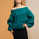 На шестой фотографии джемпер на одно плечо ажурной вязки от Shapar, бренда вязаной одежды ручной работы в интернет-магазине связанных спицами вещей.