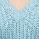 На шестой фотографии мохеровый голубой джемпер женский крупным планом от Shapar, бренда вязаной одежды ручной работы в интернет-магазине связанных спицами вещей.