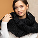 На третьей фотографии теплый черный шарф для девушек и женщин от Shapar, бренда вязаной одежды ручной работы в интернет-магазине связанных спицами вещей.