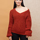 На четвертой фотографии свитер из мохера женский на одно плечо от Shapar, бренда вязаной одежды ручной работы в интернет-магазине связанных спицами вещей.
