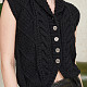 На девятой фотографии черная жилетка женская крупным планом от Shapar, бренда вязаной одежды ручной работы в интернет-магазине связанных спицами вещей.