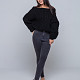 На третьей фотографии элегантный черный свитер женский от Shapar, бренда вязаной одежды ручной работы в интернет-магазине связанных спицами вещей.