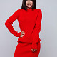 На третьей фотографии женский костюм с юбкой красного цвета от Shapar, бренда вязаной одежды ручной работы в интернет-магазине связанных спицами вещей.