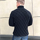 На второй фотографии черный вязаный свитер мужской со спины от Shapar, бренда одежды ручной работы в интернет-магазине связанных спицами вещей.