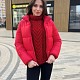 На седьмой фотографии женский связанный красный свитер с курткой в интернет-магазине Shapar, бренда вязаной одежды ручной работы.