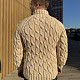 На второй фотографии бежевый вязаный свитер мужской со спины от Shapar, бренда одежды ручной работы в интернет-магазине связанных спицами вещей.