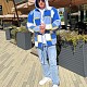 На четвертой фотографии цветной мужской кардиган с капюшоном от Shapar, бренда вязаной одежды ручной работы в интернет-магазине связанных спицами вещей.