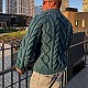 На второй фотографии мужской кардиган с объемными косами со спины от Shapar бренда вязаной одежды ручной работы в интернет-магазине связанных спицами вещей.